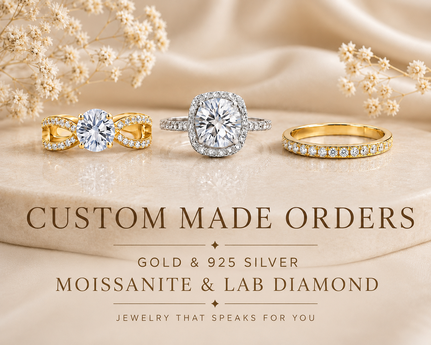 Custom Gold and 925 silver Jewelry