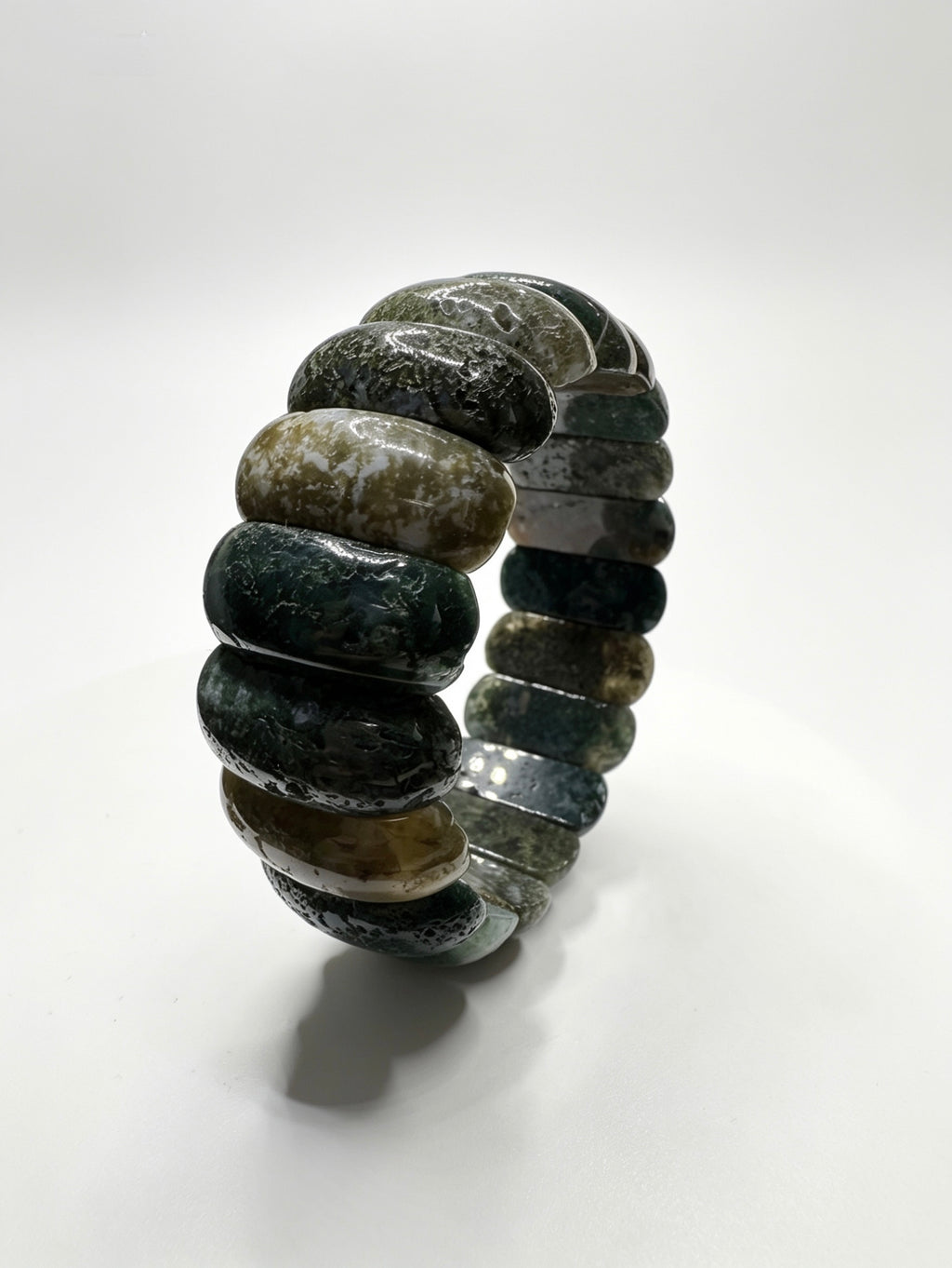 Moss Agate Soft Bangle