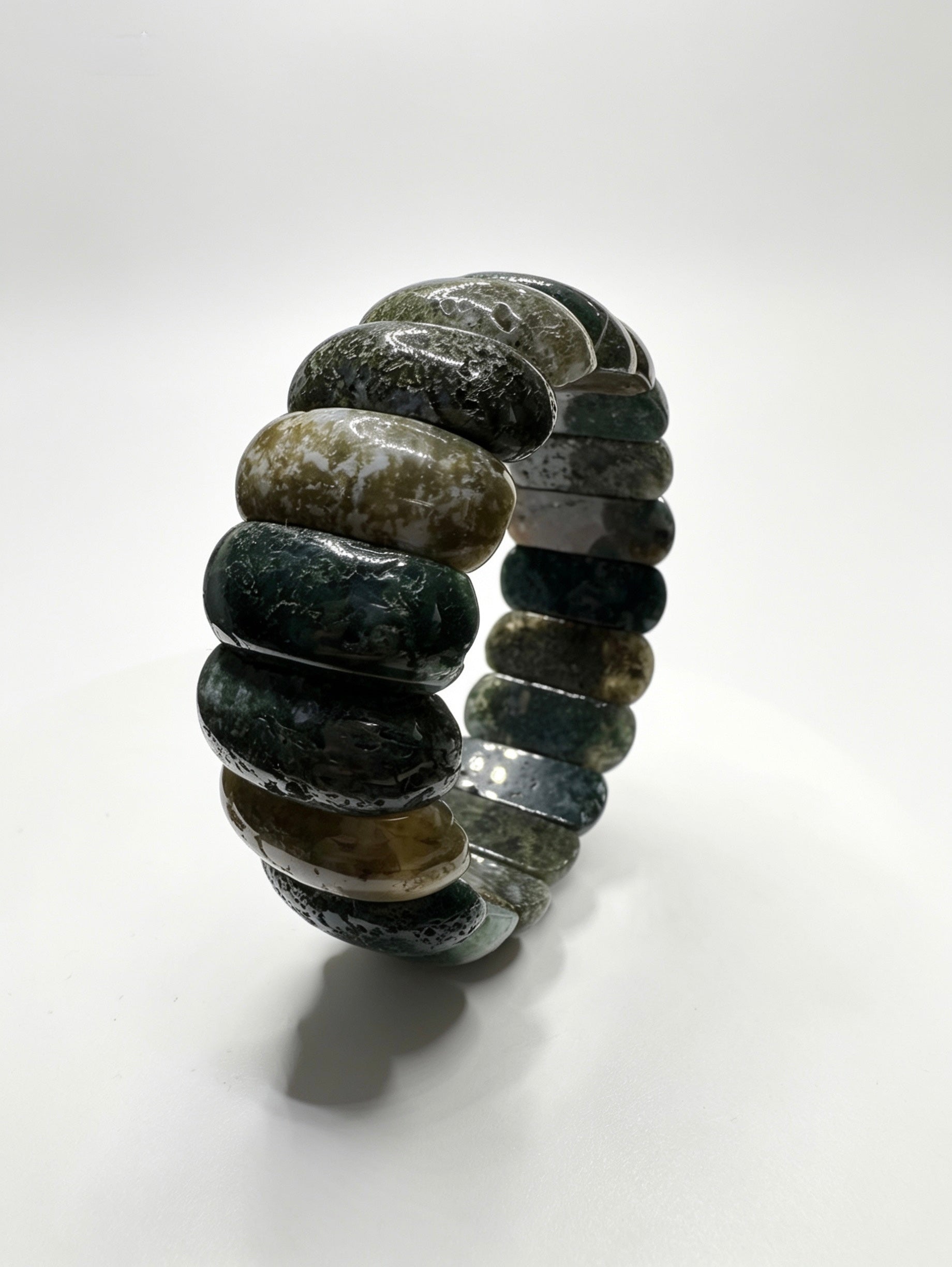 Moss Agate Soft Bangle