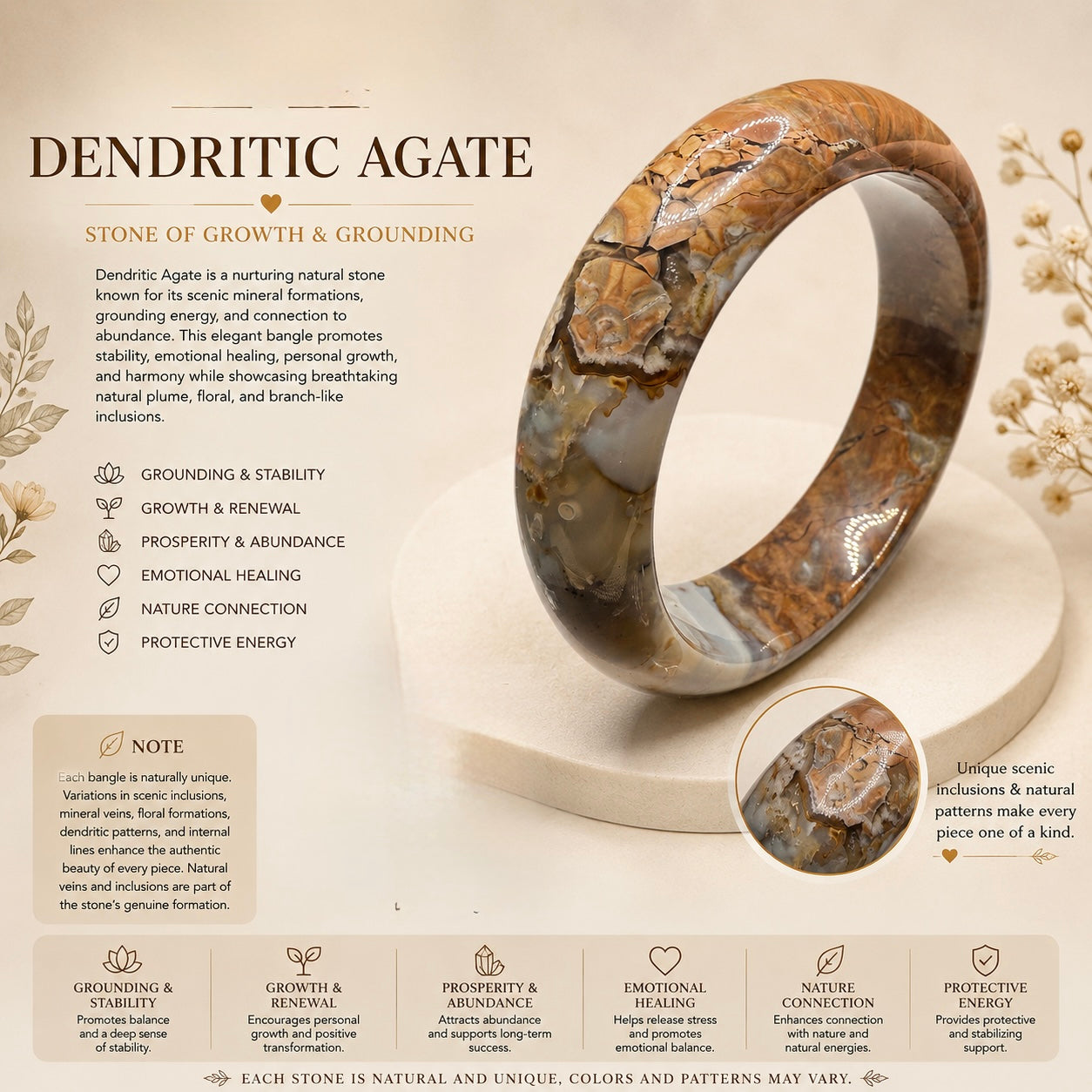 Dendritic Agate Bangle