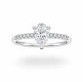 1CT Pear Cut Moissanite Pavé Ring