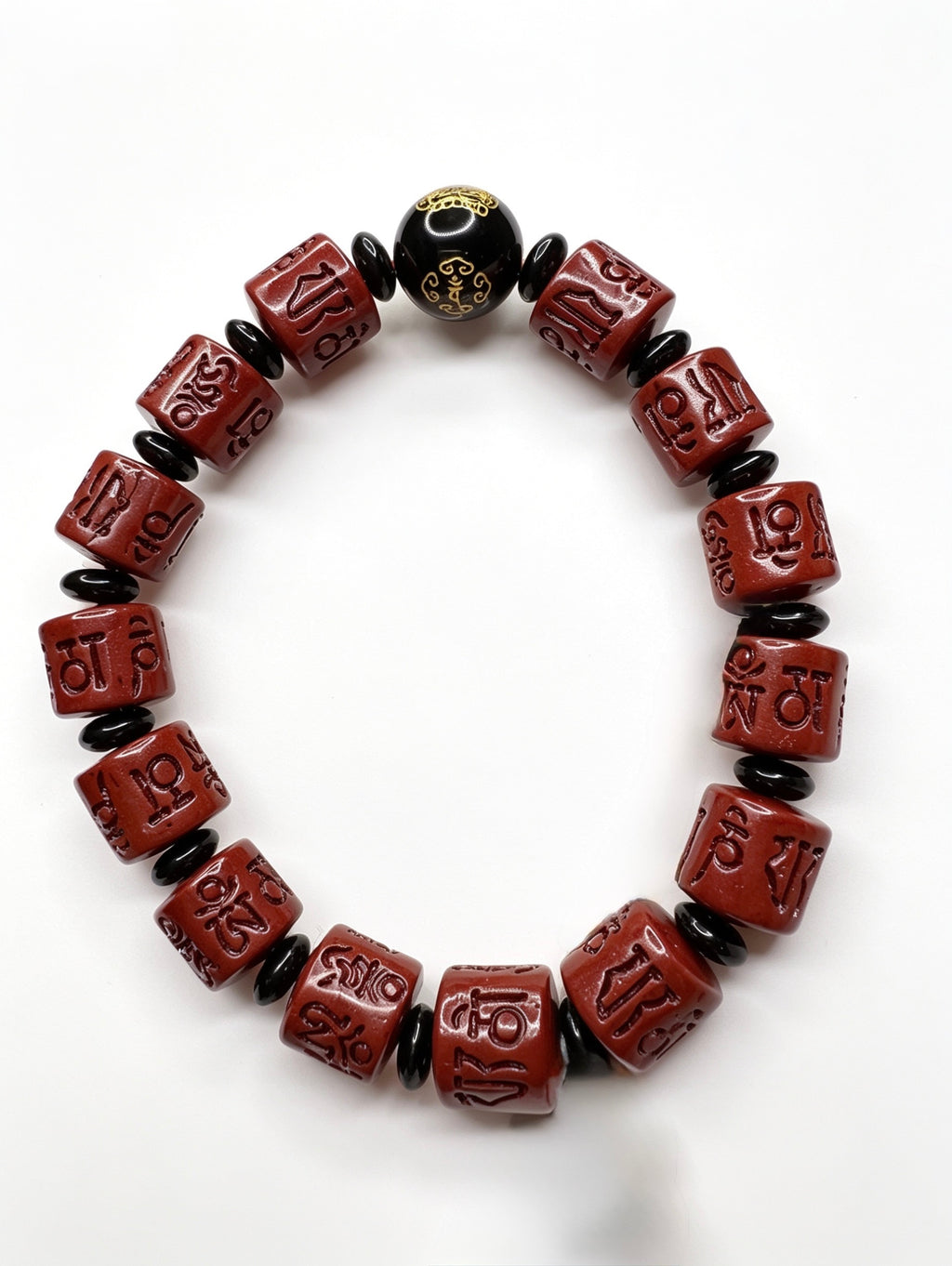 Cinnabar Bracelet ( Mantra, Buddha )