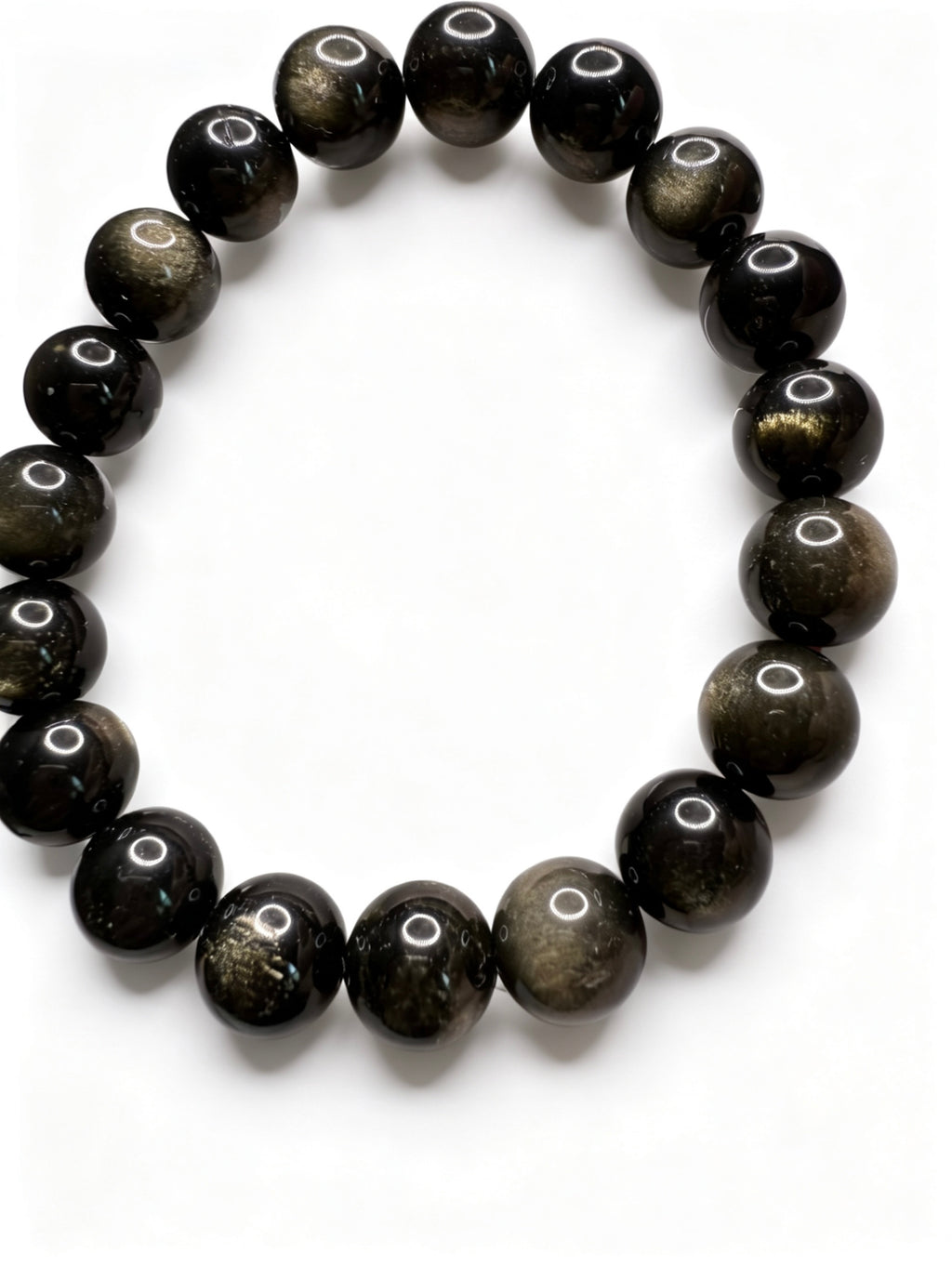 Natural Gray Obsidian Bracelet ( 10mm )