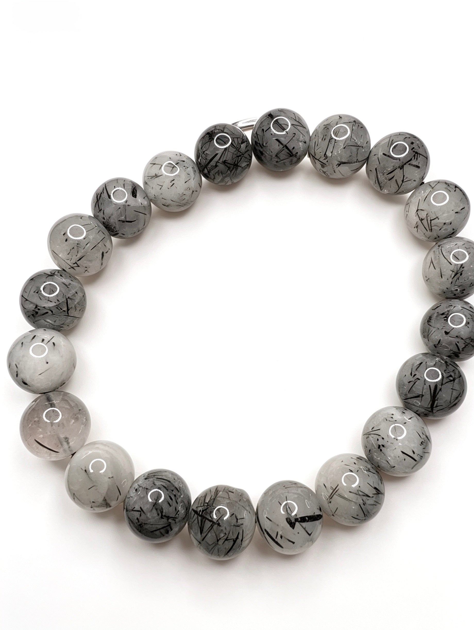 Natural Black Rutile Bracelet ( 10mm )