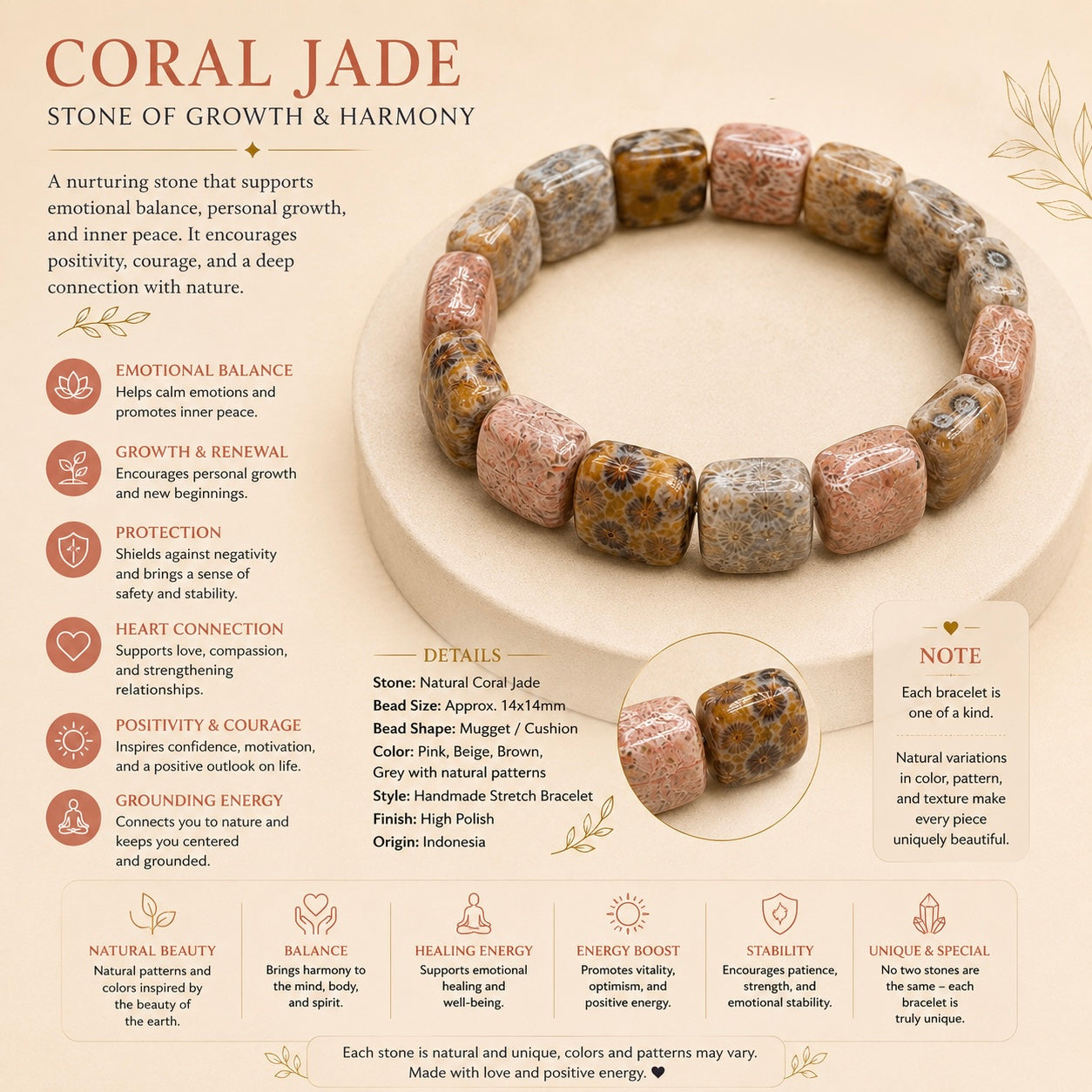 Coral Jade Soft Bangle