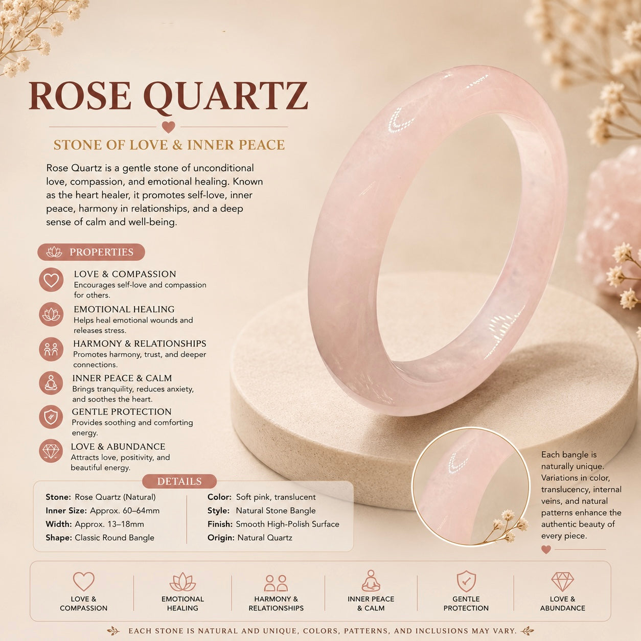 Rose Quartz Bangle
