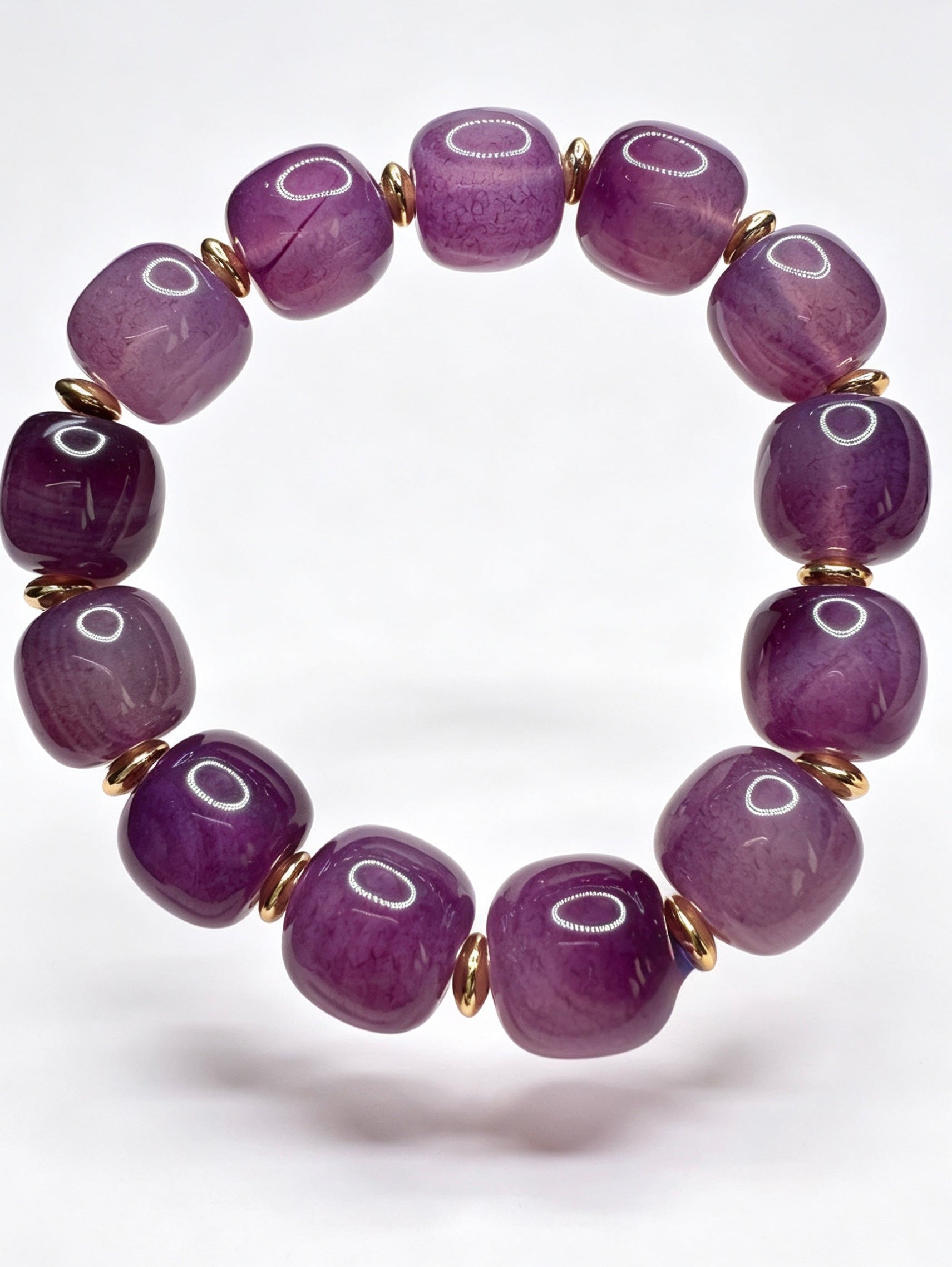 Natural Enhanced-Purple Agate Bracelet