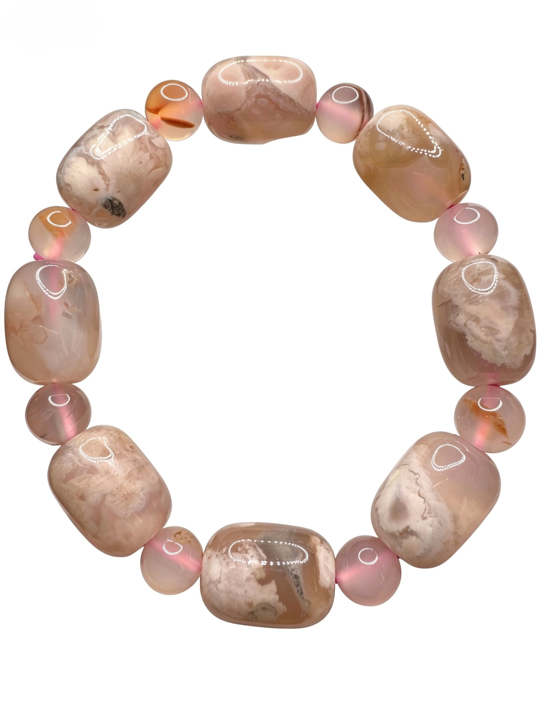 Natural Flower Agate Bracelet ( 11mm )