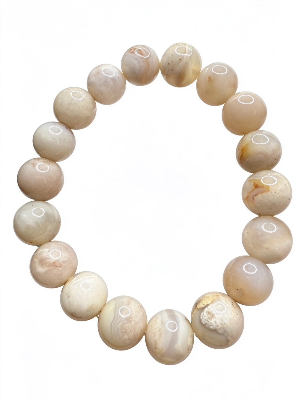 Natural Flower Agate Bracelet ( 11mm )