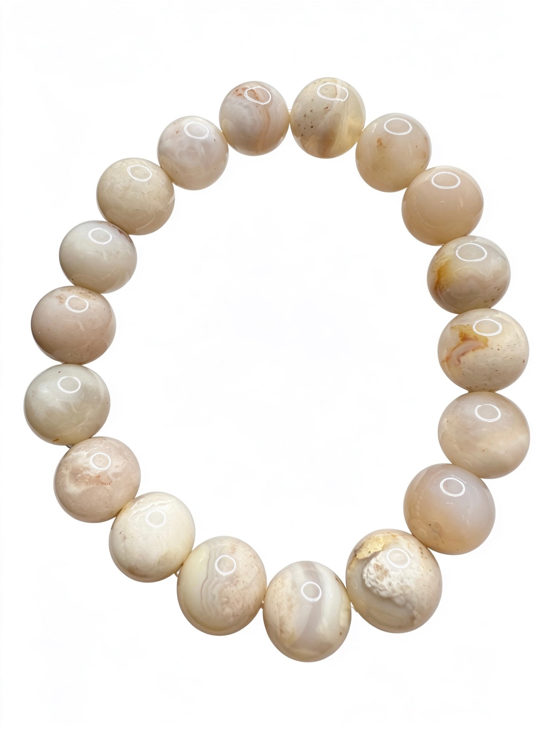 Natural Flower Agate Bracelet ( 11mm )
