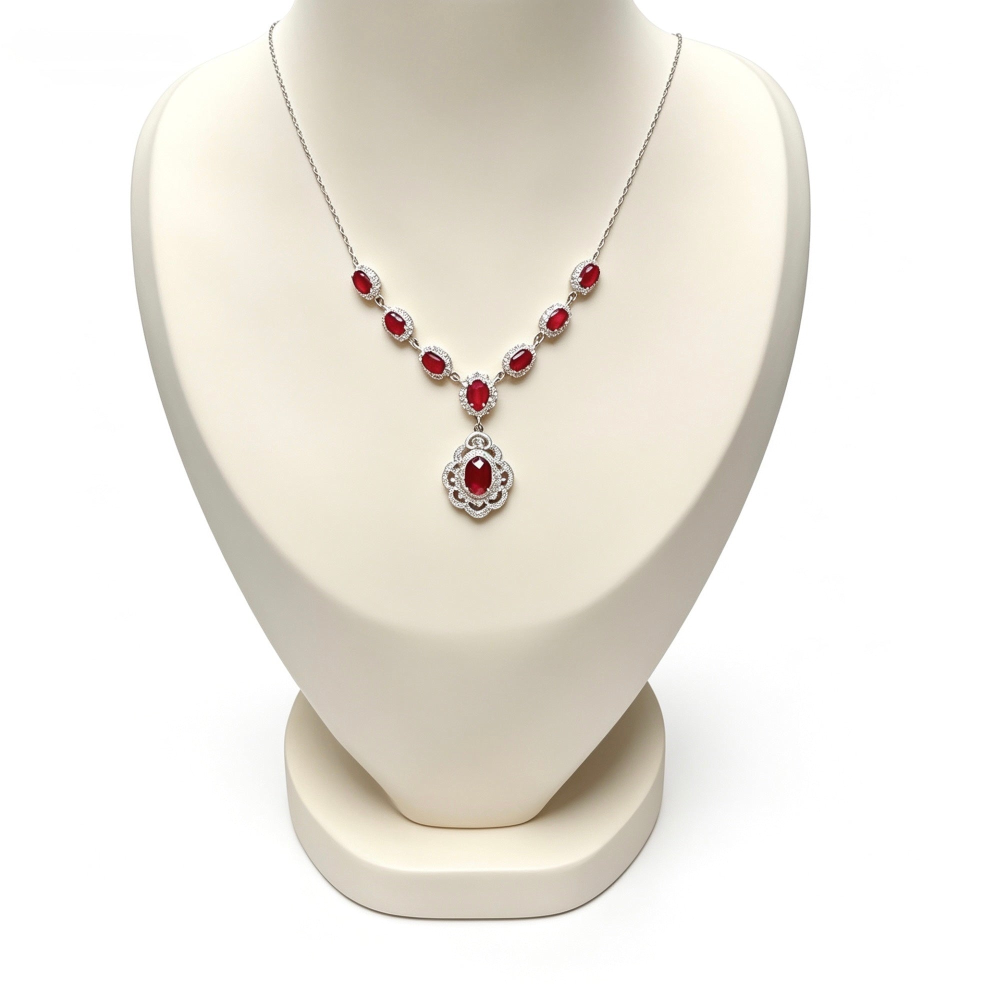 Natural Ruby Vintage-Inspired Jewelry Sets | 925 silver