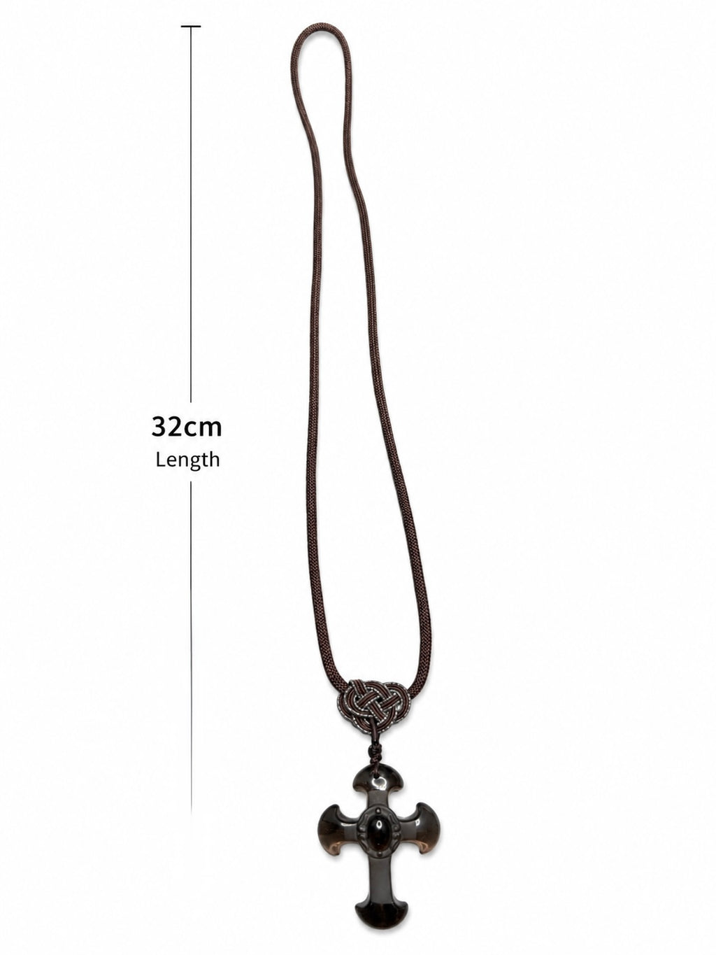 Ice Obsidian Cross Pendant Necklace