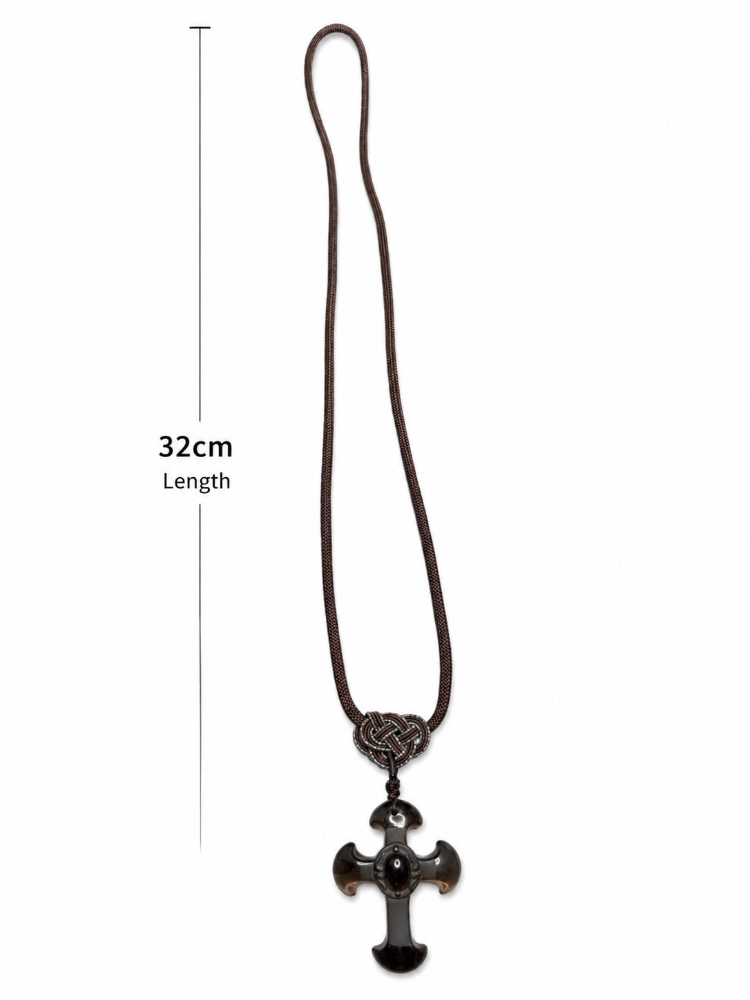 Ice Obsidian Cross Pendant Necklace