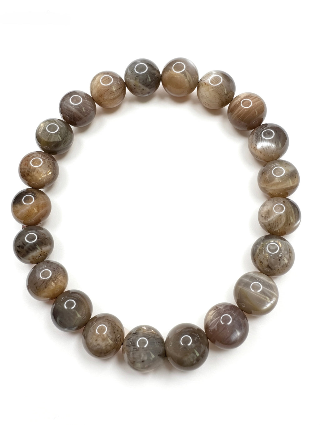Natural Black Moonstone Bracelet ( 10mm )