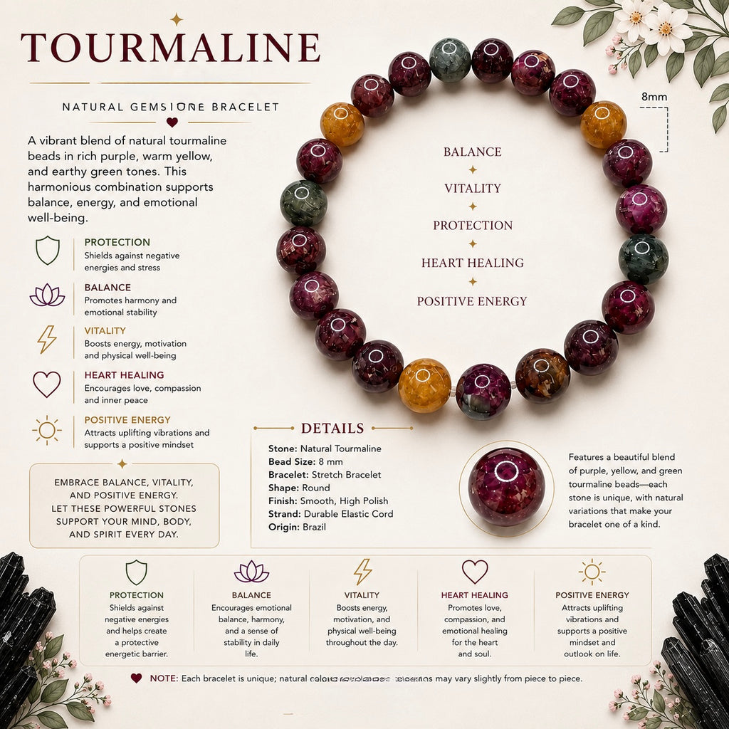 Natural Tourmaline Bracelet ( 8mm )