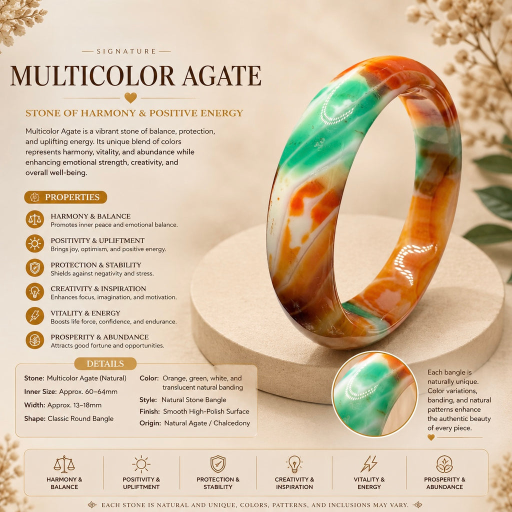 Multicolor Agate Bangle