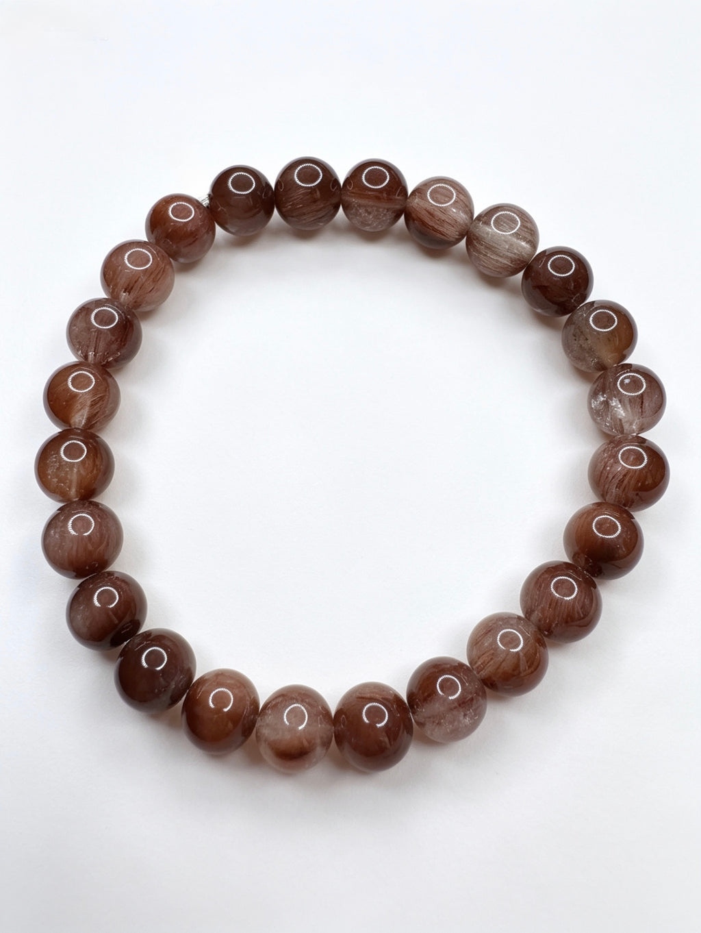 Natural Copper Rutilated Quartz Bracelet ( 8mm )