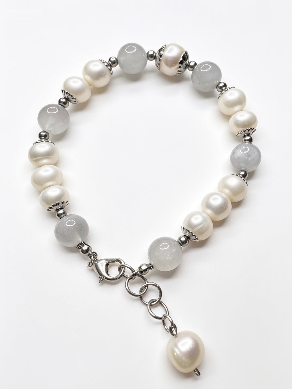 Pearl + Aquamarine Bracelet