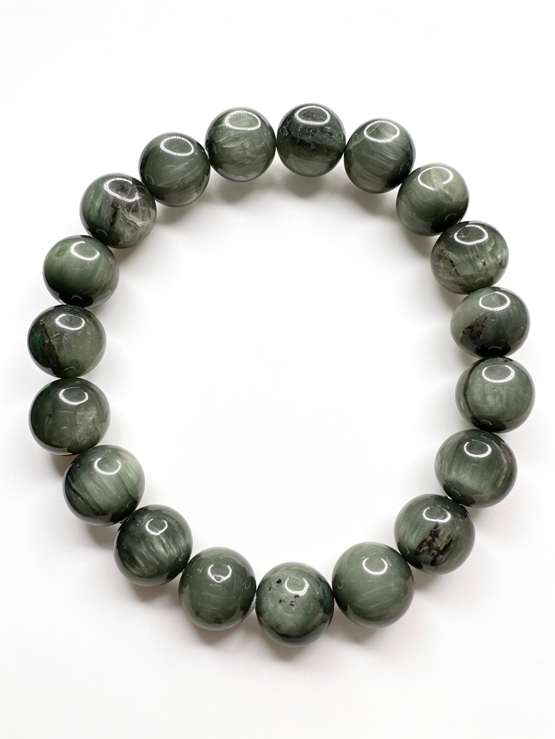 Natural Seraphinite Bracelet ( 10mm )