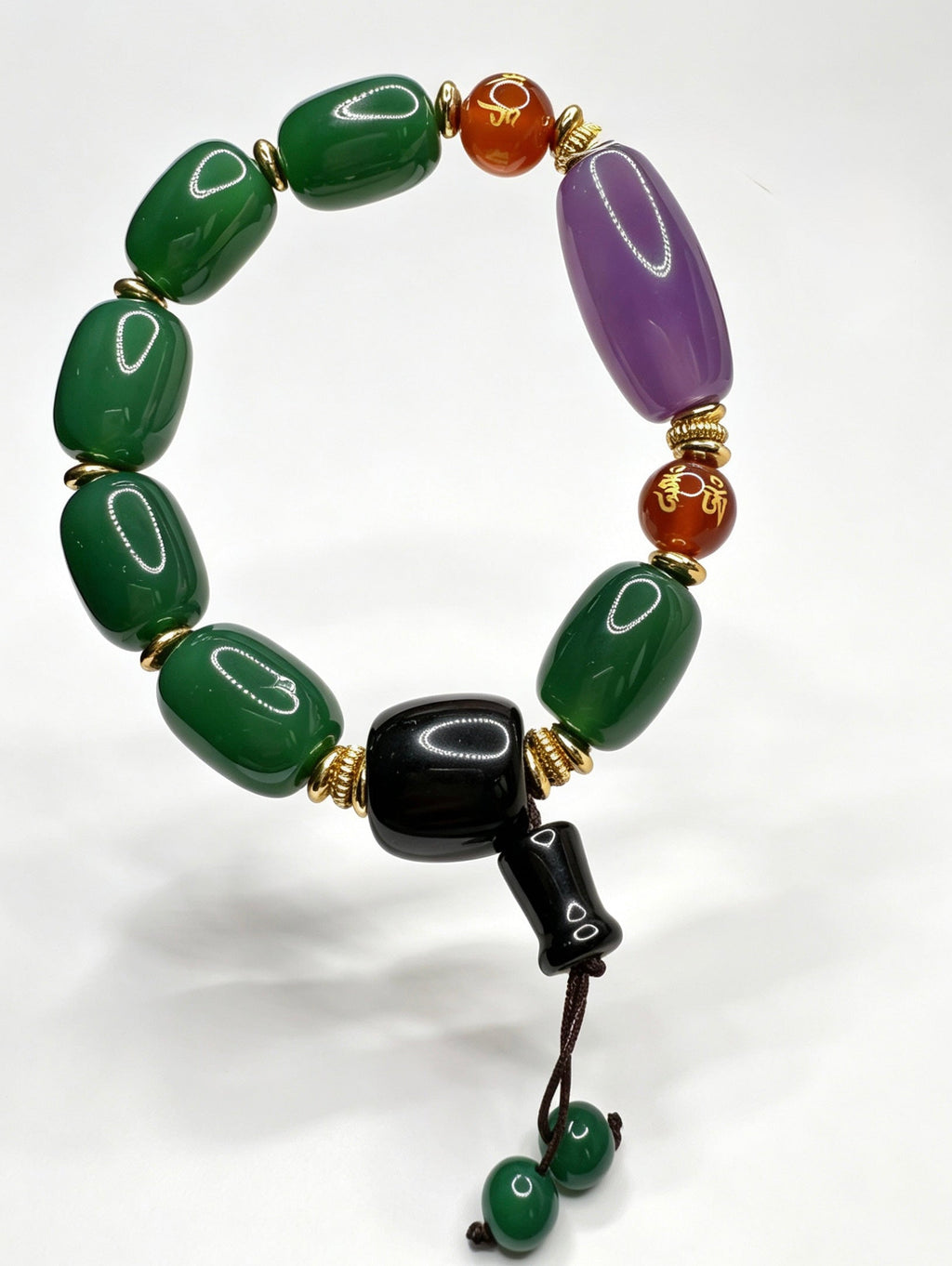 Natural Enhanced-Green Agate Bracelet
