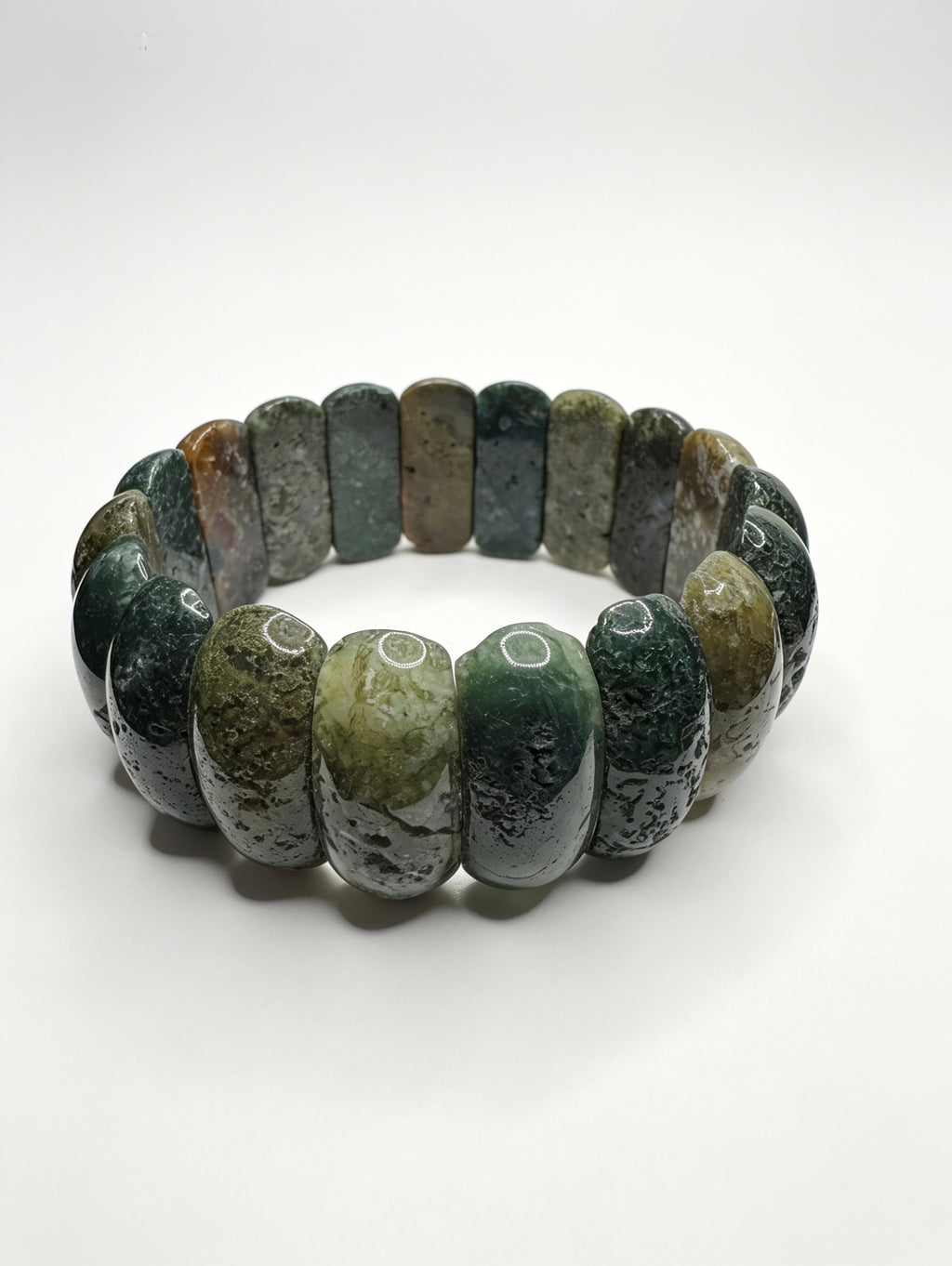 Moss Agate Soft Bangle