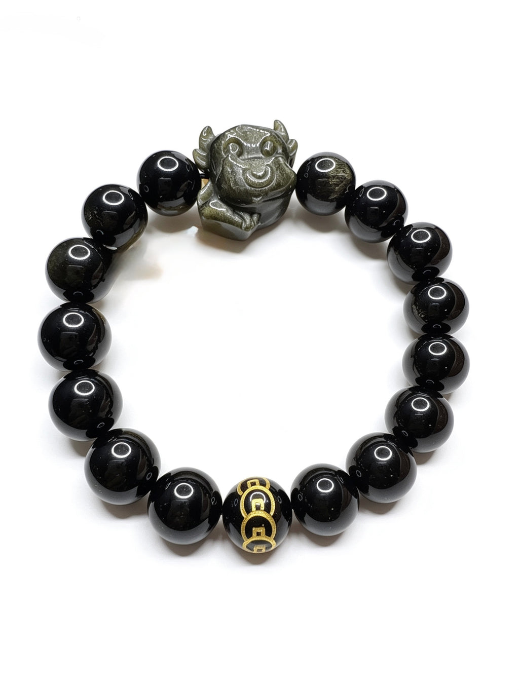 Gold Sheen Obsidian Pixiu Bracelet