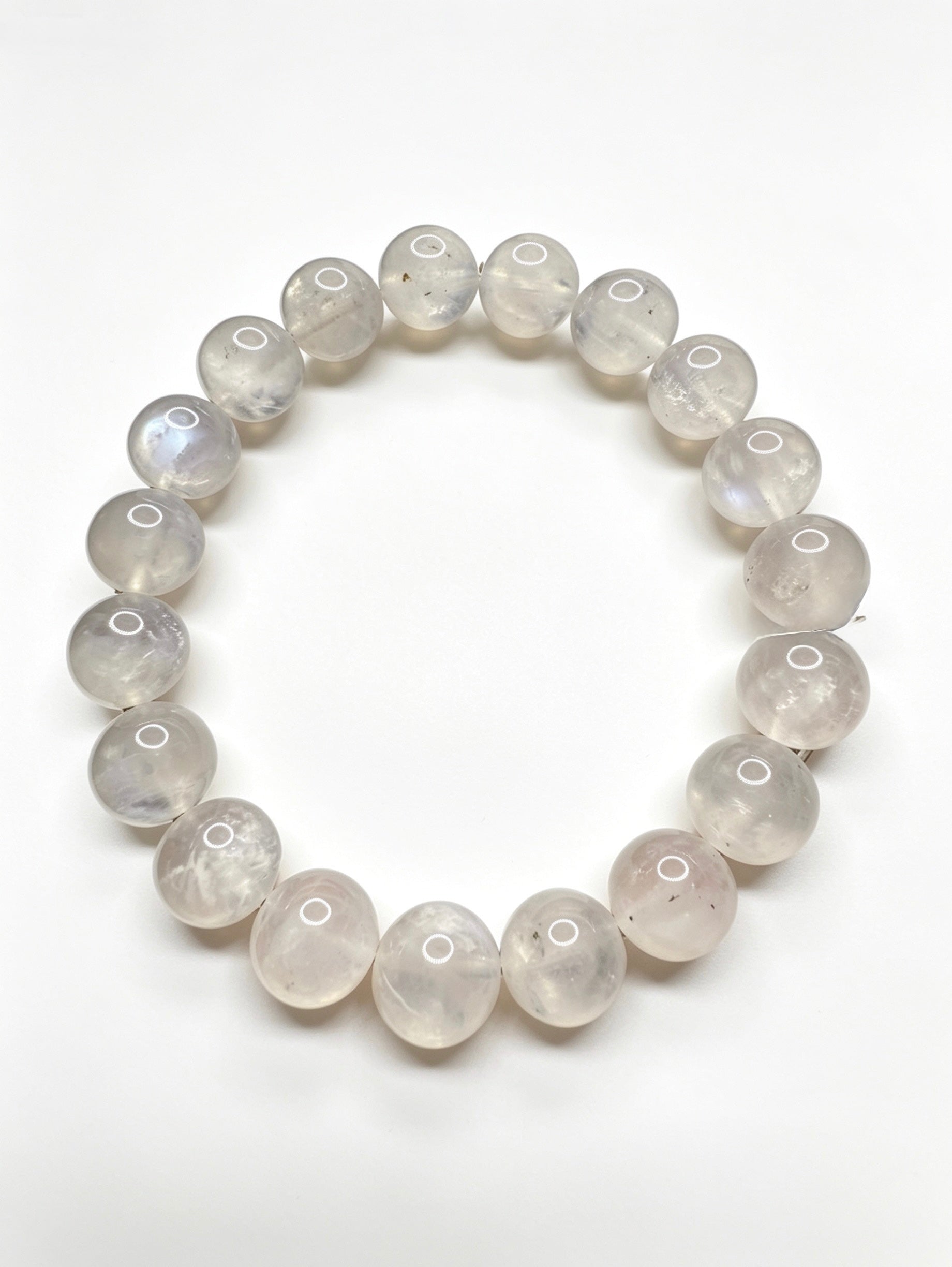 Natural White Moonstone Bracelet ( 10mm )