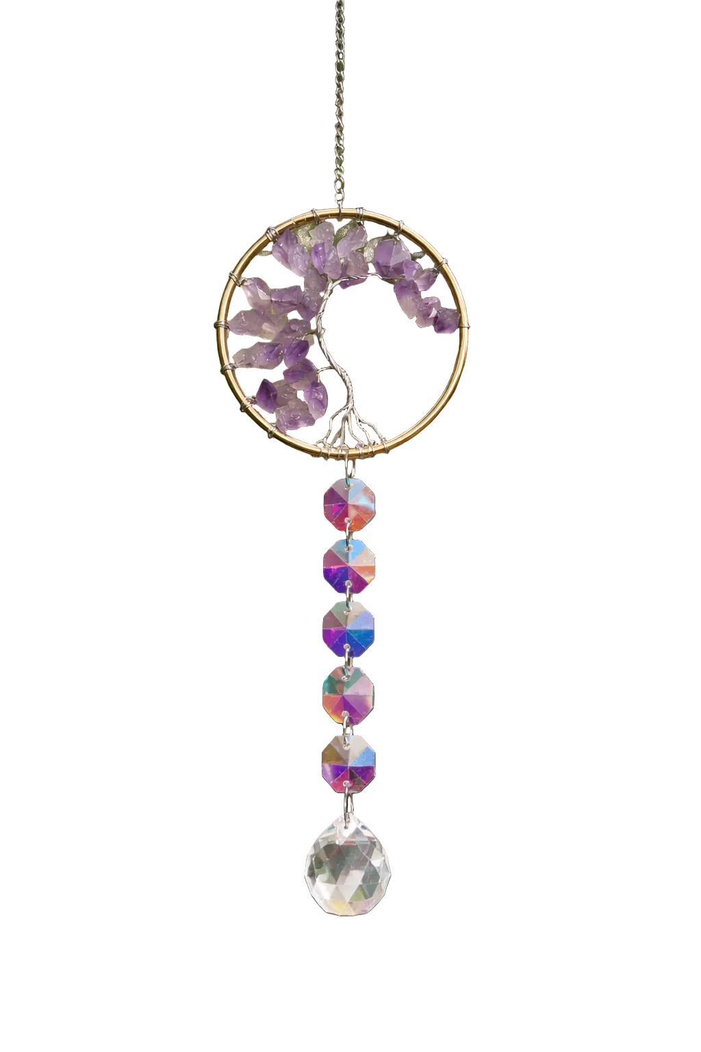 Amethyst Tree of Life Hanging Charm