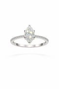 Marquise-cut Moissanite Pavé Band Ring