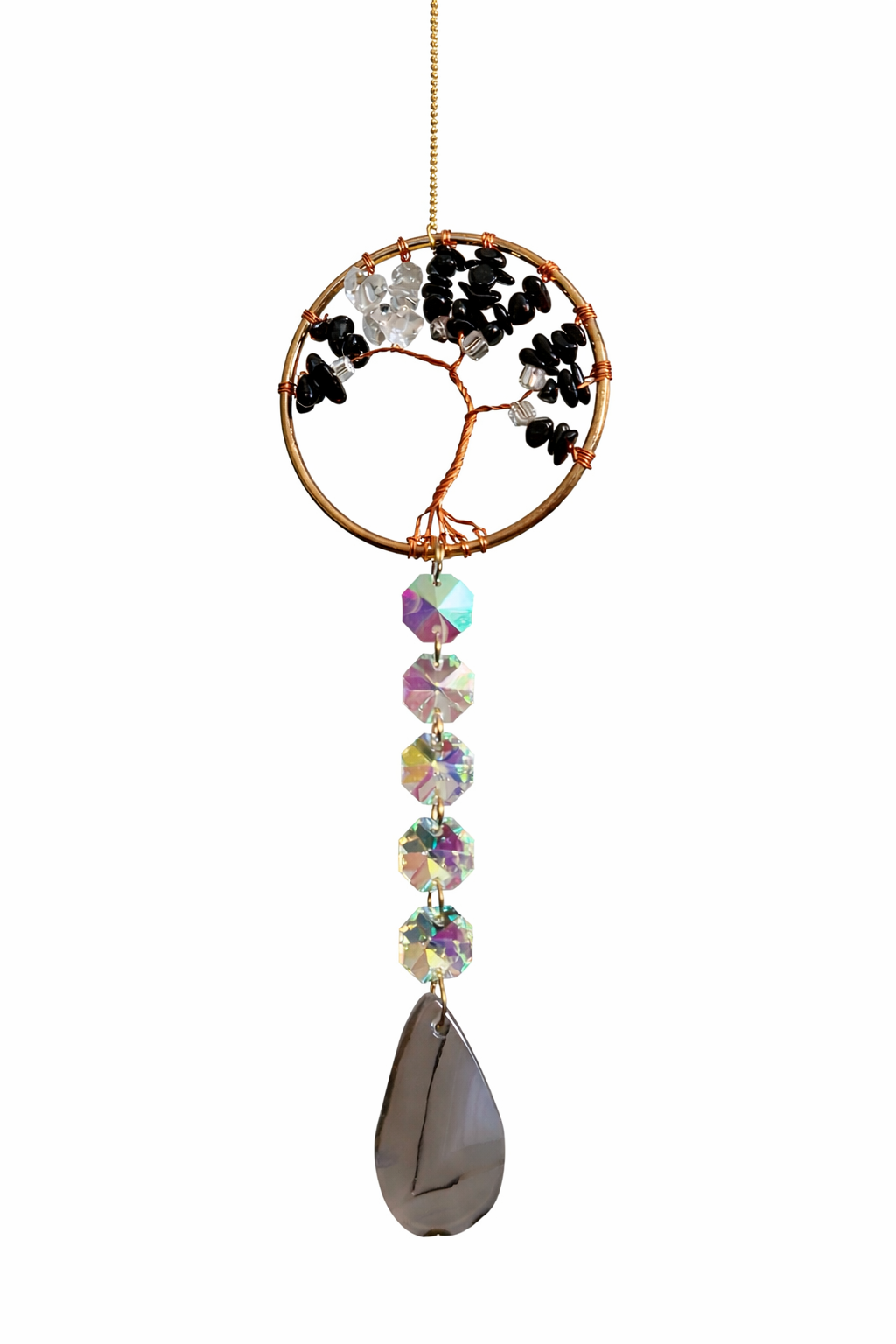 Black Obsidian Tree of life Hanging Charm