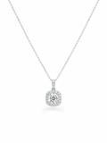 Moissanite Halo Pendant Necklace