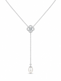 Clover Pearl Drop Moissanite Necklace