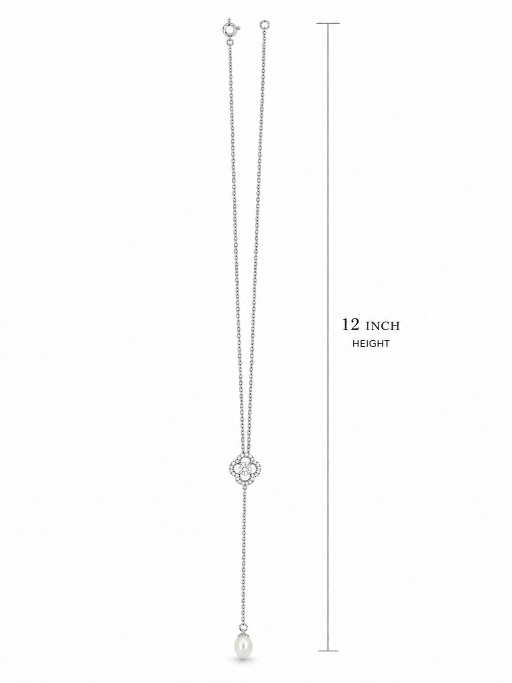 Clover Pearl Drop Moissanite Necklace