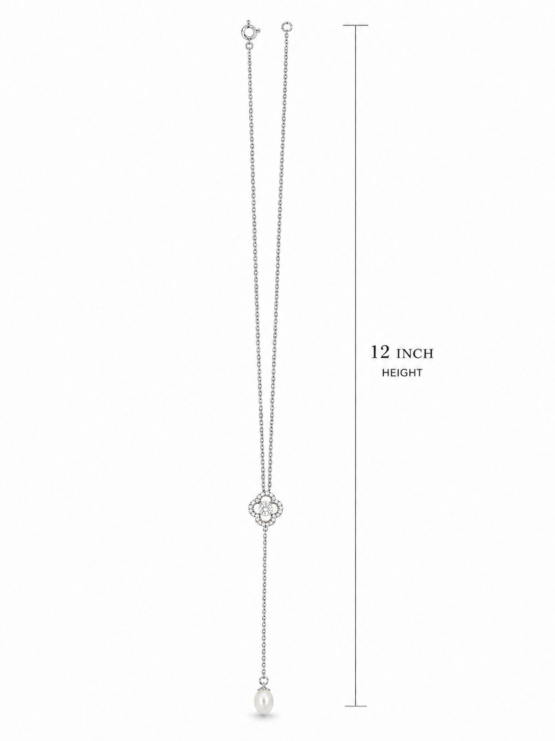 Clover Pearl Drop Moissanite Necklace