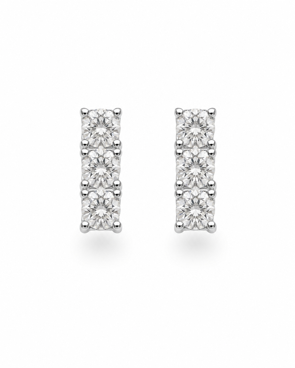 Triple Round Moissanite Stud earrings