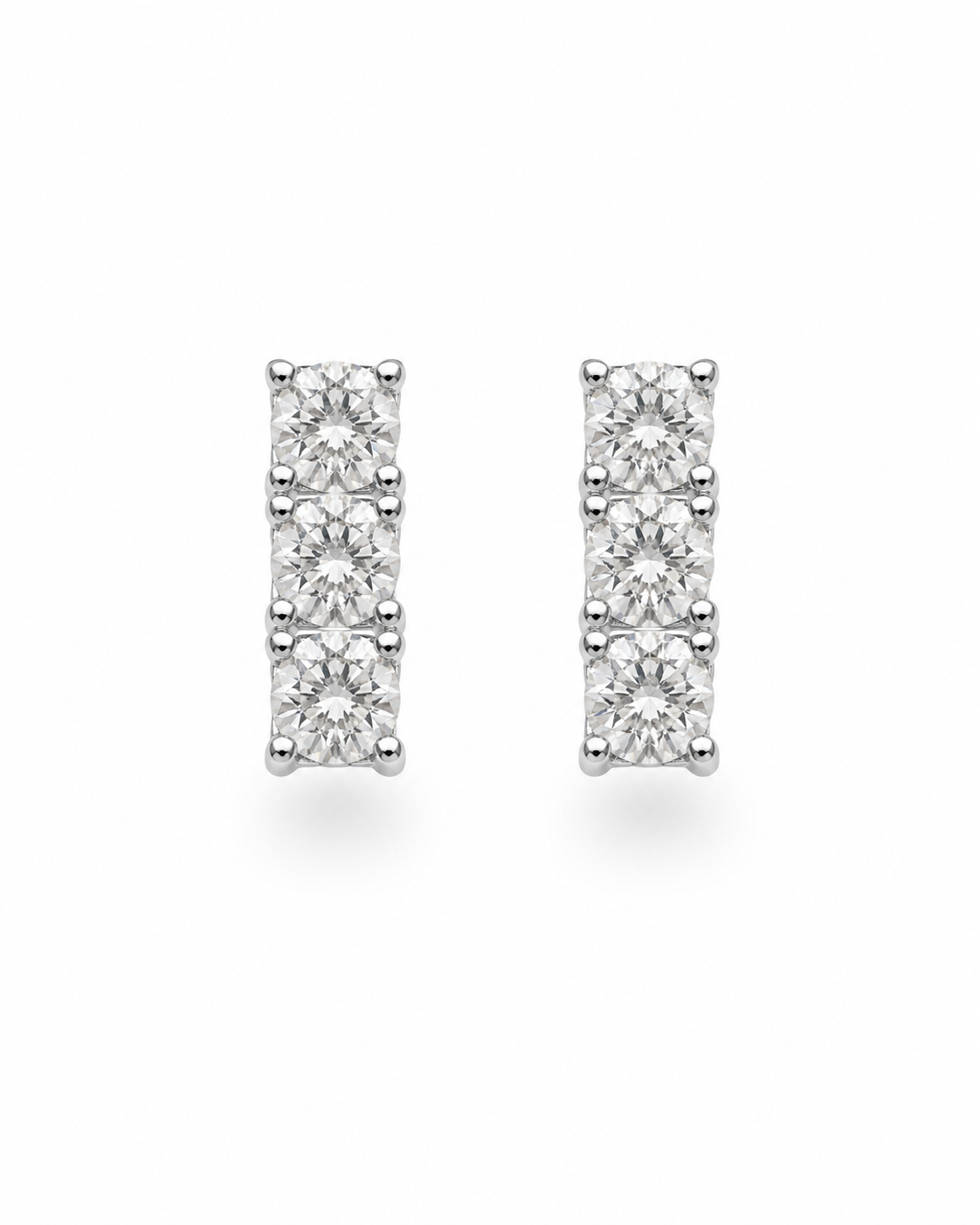 Triple Round Moissanite Stud earrings
