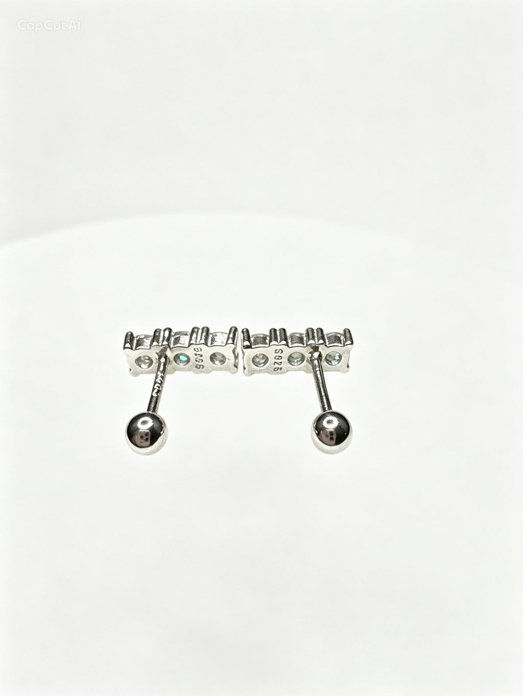 Triple Round Moissanite Stud earrings