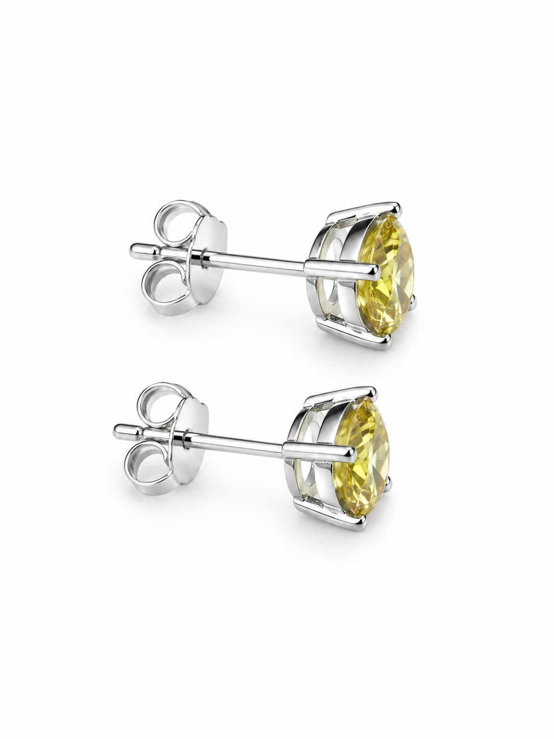 Yellow Moissanite Stud Earrings