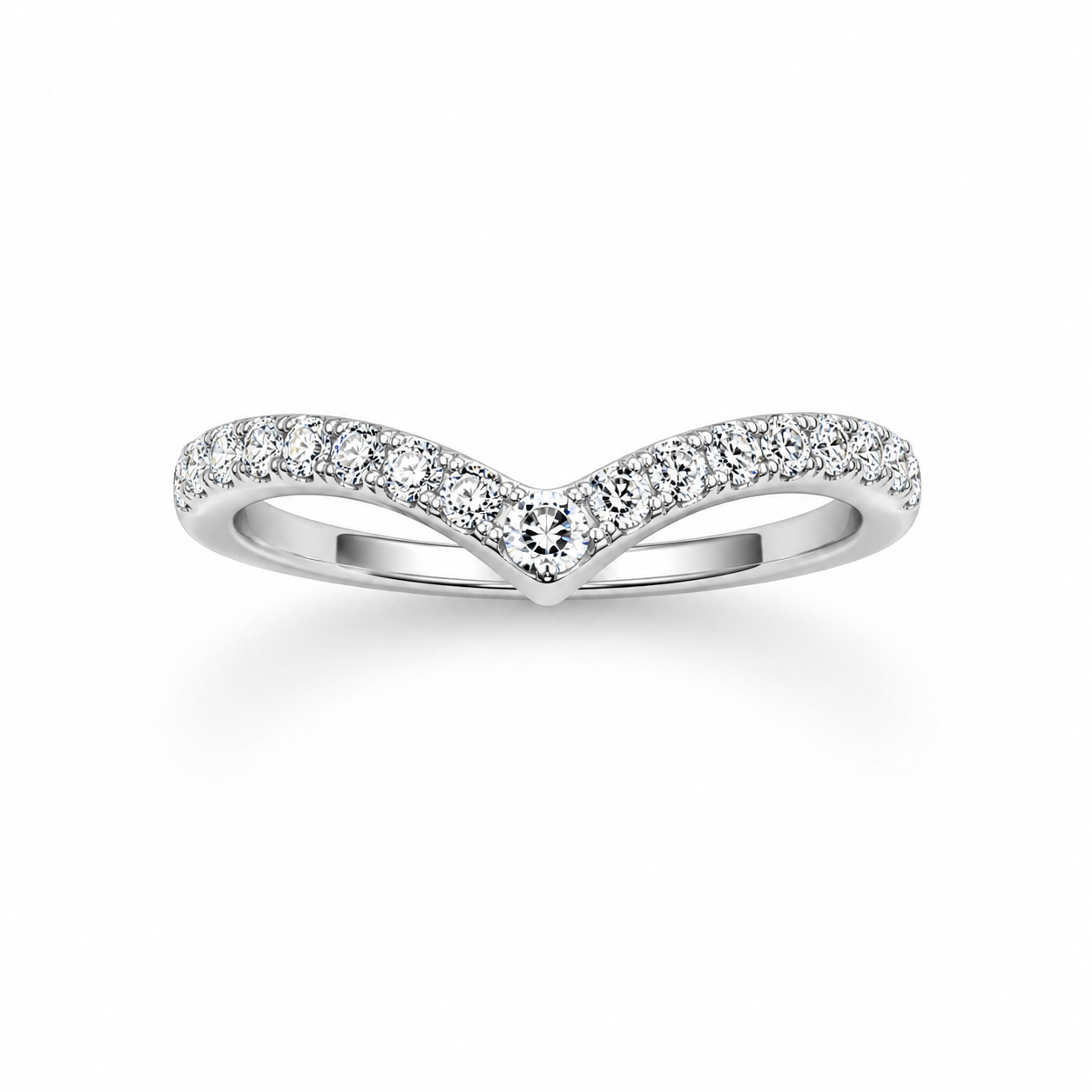 V-Shaped Pavé Moissanite Band