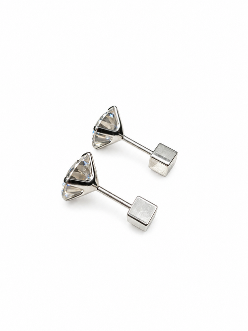 2CT Round Moissanite Stud Earrings