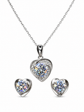 Heart Moissanite Pendant Necklace Set