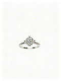 Classic Round Cut Moissanite Solitaire Ring with Pavé Band