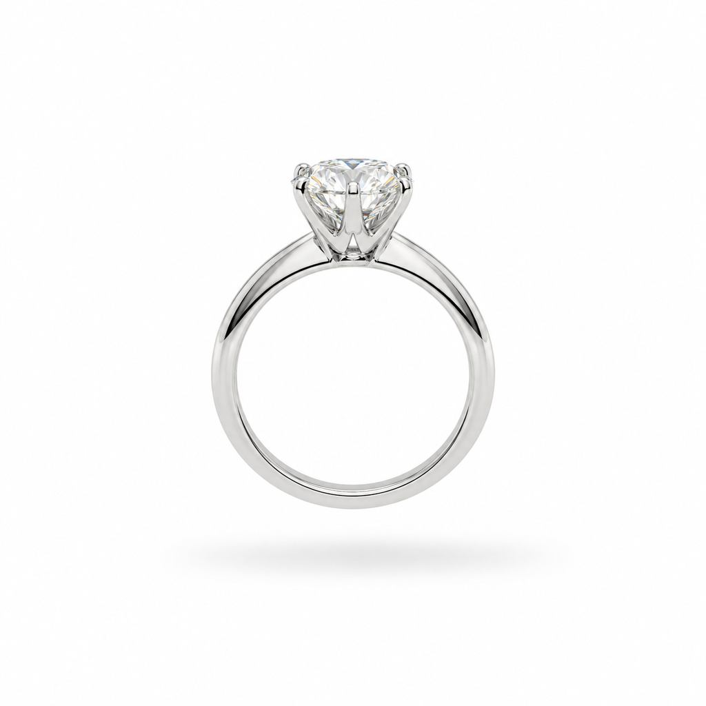 Classic 2CT Round Cut Moissanite Solitaire Engagement Ring