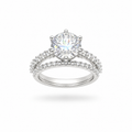 5CT Round Cut Moissanite Split Shank Bridal Set Ring