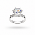 5CT Round Cut Moissanite Pavé Bridal Set Ring