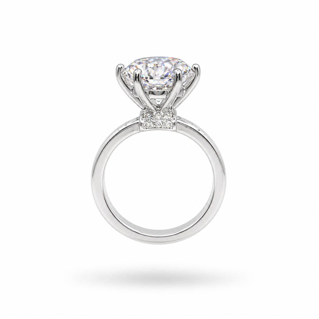 5CT Round Cut Moissanite Pavé Bridal Set Ring
