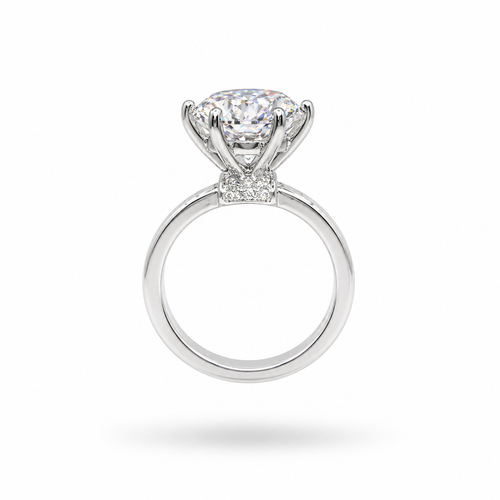 5CT Round Cut Moissanite Pavé Bridal Set Ring