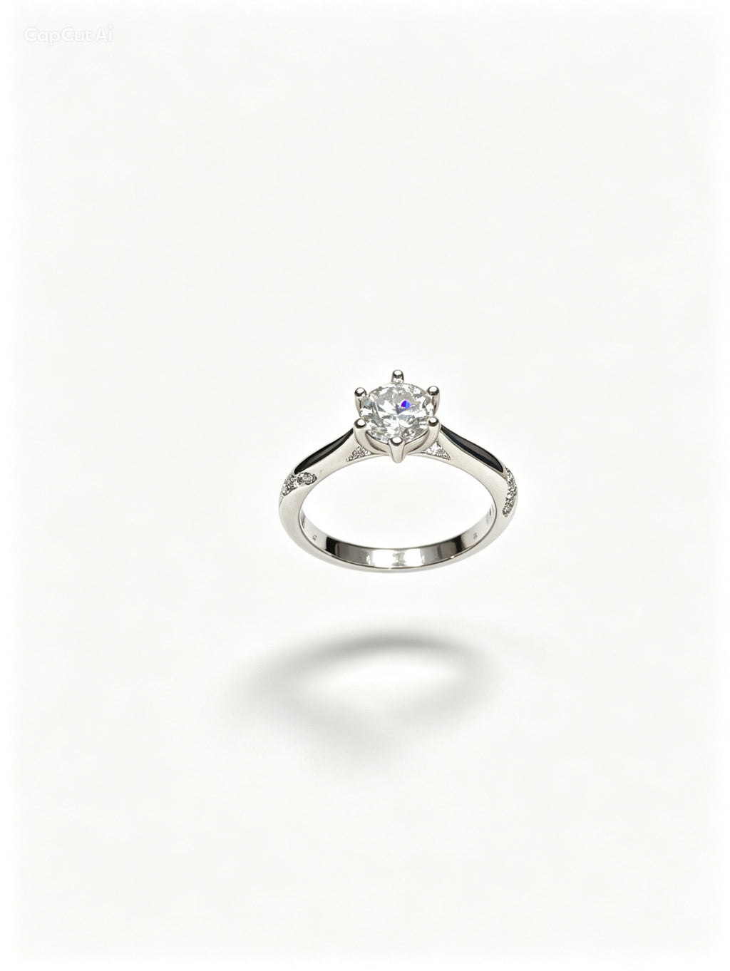 0.5 CT Round Cut Moissanite Engagement Ring