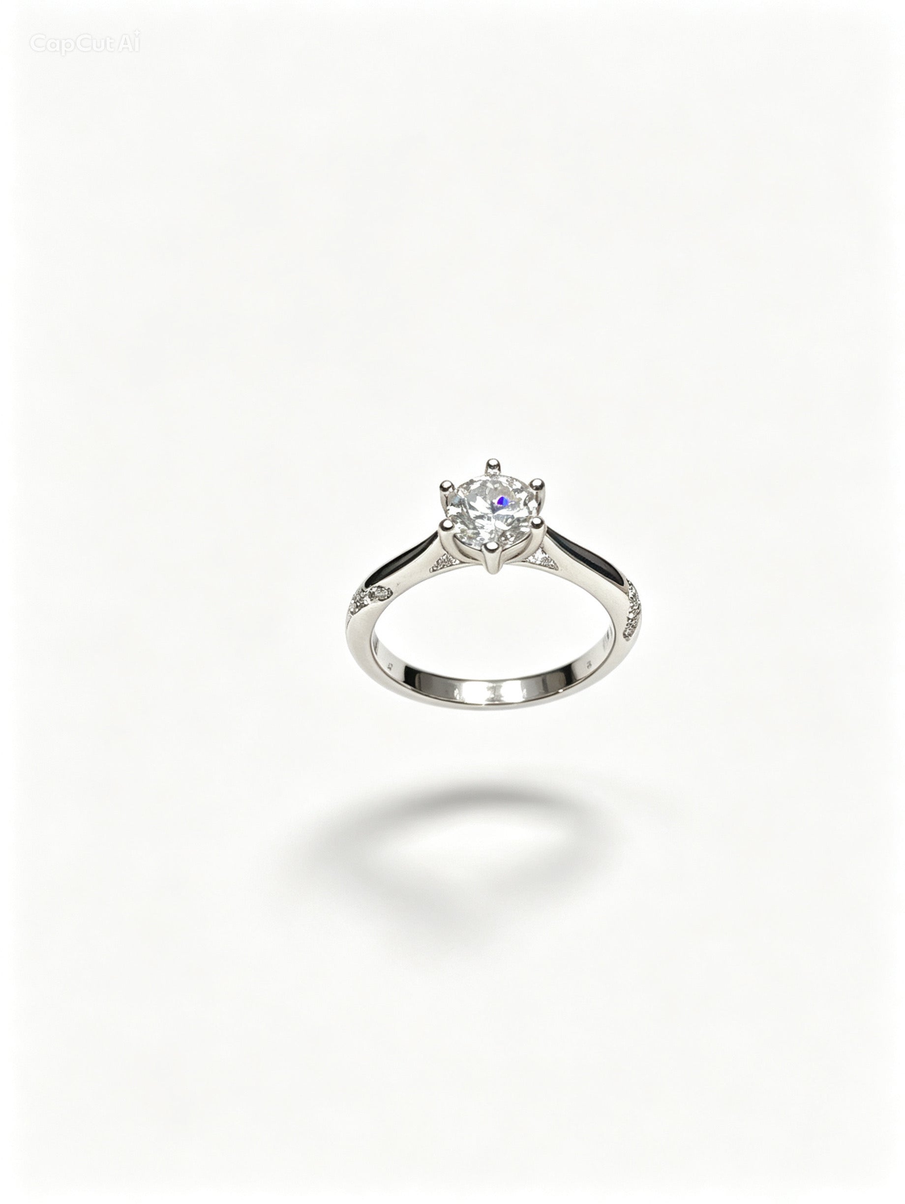 0.5 CT Round Cut Moissanite Engagement Ring
