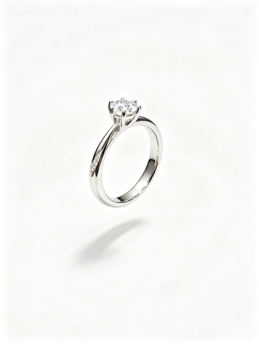0.5 CT Round Cut Moissanite Engagement Ring